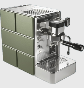 Кофемашина эспрессо рожковая Stone Espresso Mine Black, Inox Black, корпус зеленый