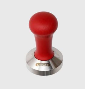 Lelit PL100PLUS, Темпер из нержавеющей стали с красной ручкой из орехового дерева : 57 мм