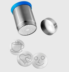 Metallurgica Motta 30 Диспенсер для какао из нержавеющей стали с декоративными насадками